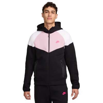 Nike Sportswear Tech Fleece Windrunner Hoodie Gr. S/L pink schwarz weiß FZ4709 010