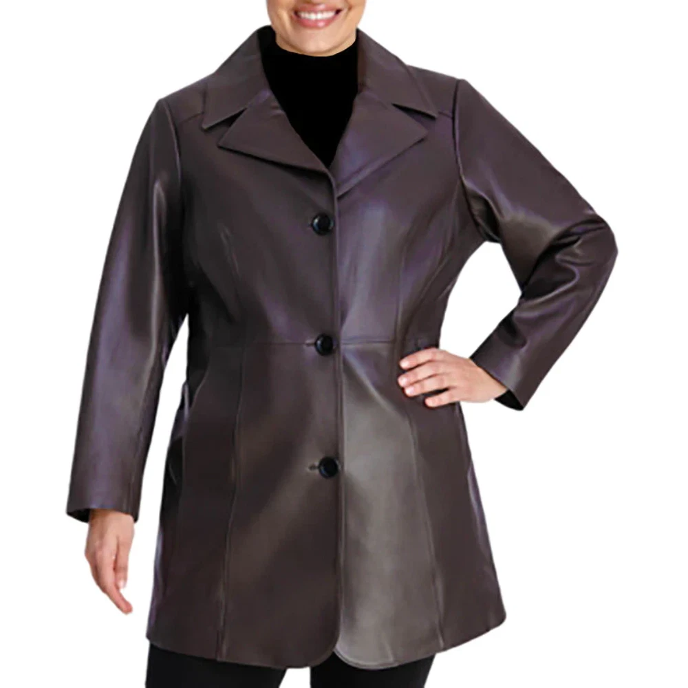 Anne klein hotsell leather coat