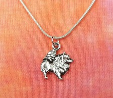 Pomeranian Dog Necklace, German Spitz Pom Toy Canine Breed Charm Pendant Gift