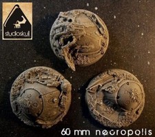 60mm Resin Scenic Bases NECROLAND 3pcs SET-