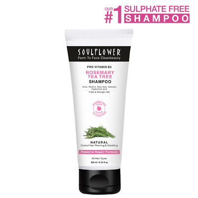 Soulflower Rosemary Tea Tree Anti-Hairfall Shampoo Sulphate & Paraben Free-200ml