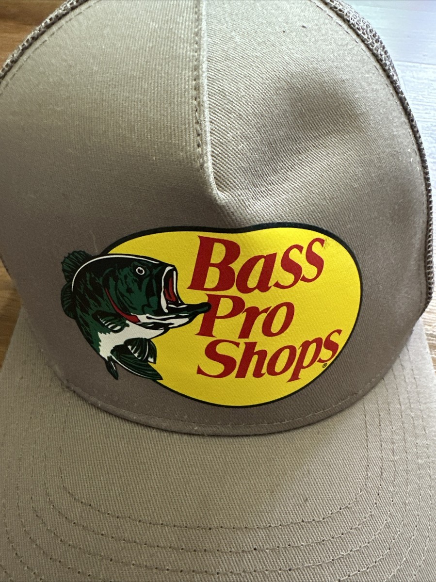 Bass Pro Shops Hat Outdoor Fishing Baseball Trucker Mesh Cap Taupe
