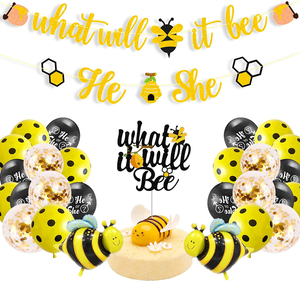 What Will It Bee Gender Reveal Party Supplies Bumble Bee Cake Topper He Or She Ebay