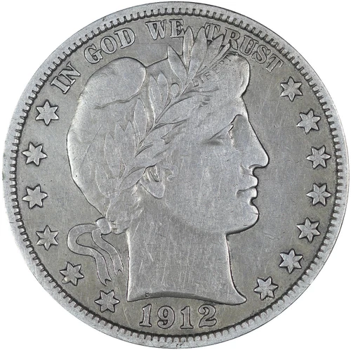 1912-S Barber Half Dollar - Looks VF