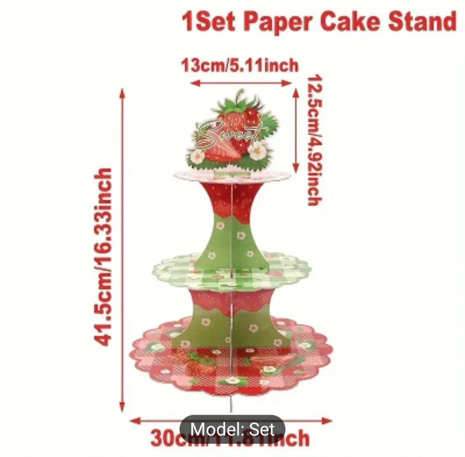 Lote de decoraciones de baby shower con temática de fresa suministros de fiesta todos nuevos a granel Foto 2 de 4