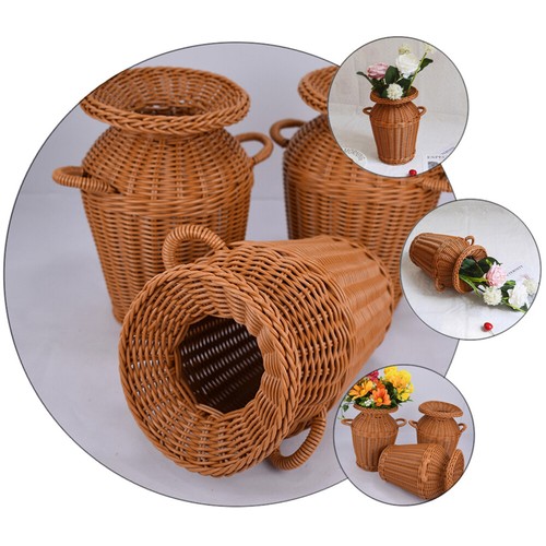 Woven Flower Pot Farmhouse Vase Vases Office Container Dry Branch - Picture 10 of 10