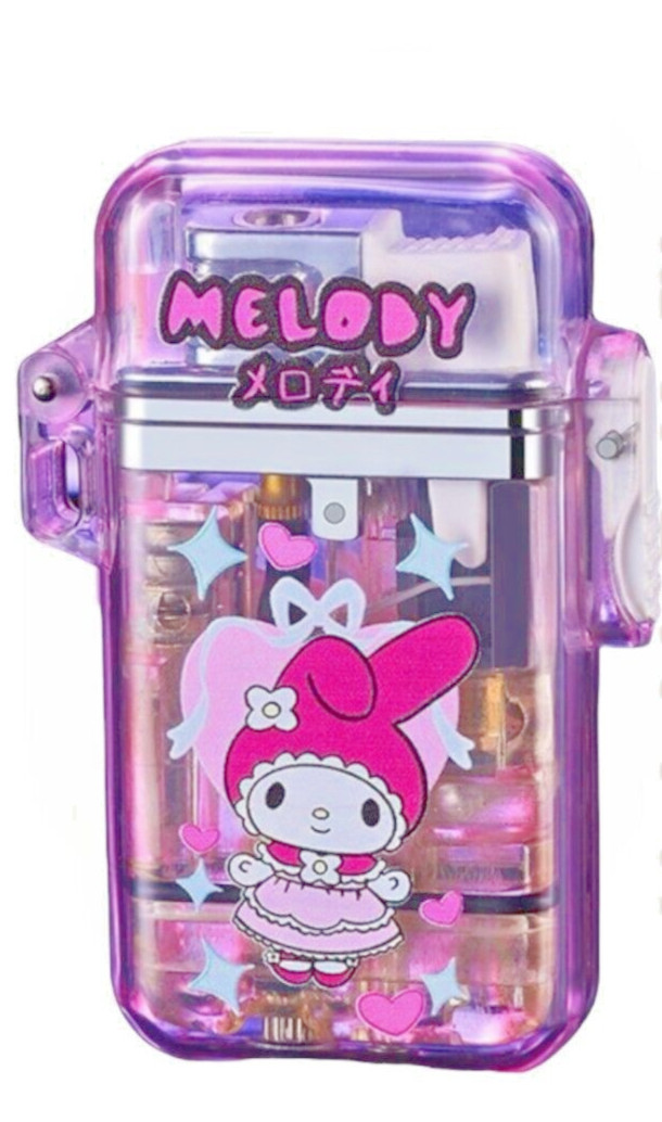 Flashing Lights Hello Kitty Lighter Clear Kuromi My Melody Cinnamon Light Up