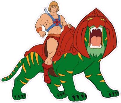 He-Man Battle Cat Battlecat Vinyl Bumper Sticker Window Decal Multiple Sizes