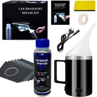 BETTER-CAR9091 Kit Lucidatura Fari Rinnova Ripristina Elimina Graffi Fanali Polimero Blu+200ML
