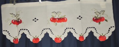 Embroidered / Cut Work Apple Kitchen  Window Valance NEW - up to 6  Available.