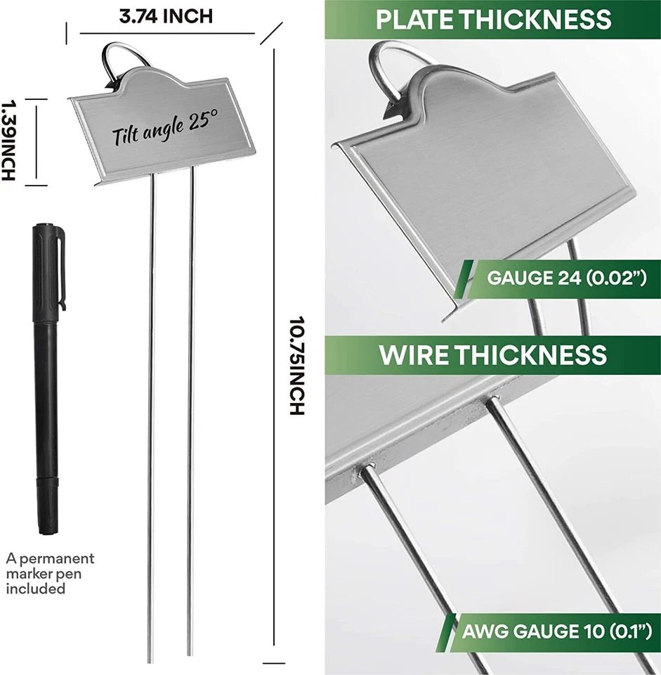 25Pack Garden Metal Plant Labels Weatherproof Stainless Steel 304 Garden Markers - Image 4 of 4