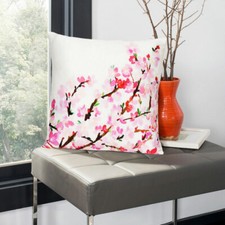 Cotton Pillow Case Sofa Couch Decor Throw Cushion Cover 16x16 Pink Floral Pillow