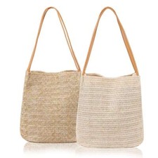 Women Handbag Rattan Straw Bag Shoulder Beach Woven Purse Tote Summer Crossbody