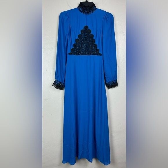 Clocolor Blue Maxi Dress Black Lace NWT size Large cosplay vintage style ttpd | eBay Clocolor Blue Maxi Dress Black Lace NWT size Large cosplay vintage style ttpd | eBay