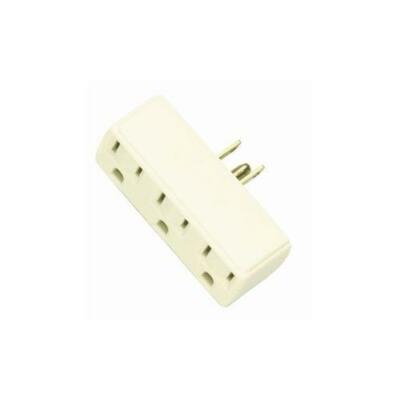 Satco 90-1118 Ivory Single to Triple Polarized Electrical Outlet Adaptor