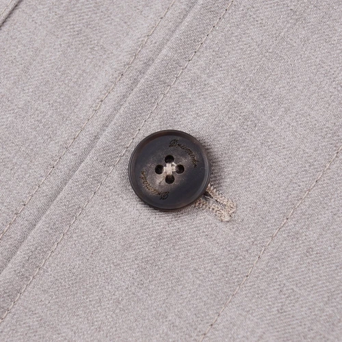 Drumohr Gray-Beige Extrafine Wool Button Front Shirt-Jacket M/L (Eu 50) NWT image 4