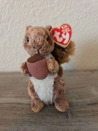 TY Beanie Baby - NUTTY the Retired 5" Squirrel (Vintage 2002) New-Mint