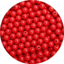 BONNY BOXX 500PCs 8MM Smooth Red Acrylic Round Beads, Plastic 8MM,