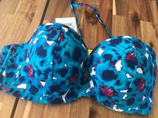 Image of Cleo by Panache Swimwear Suki 0203 Plunge Bandeau halter swim Bikini Top uk 34FF