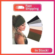 TuTive 6 Packs Wide Headbands for Women Stretch Headband Boho Women's Hair Band