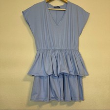 Zara Ruffle V Neck Mini Dress Size M