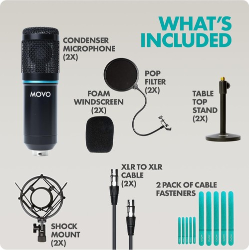 PodPak2T 2-Pack Universal XLR Condenser Microphone Podcasting Equipment Bundl... - Picture 6 of 7