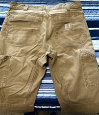 Carhartt Men's Brown Cotton Relaxed Fit Work Pants Size 36