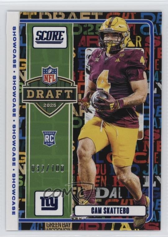 2025 Score NFL Draft Showcase 32/100 Cam Skattebo #16 Rookie RC 1y9