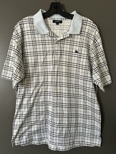 Burberry London Polo Shirt Mens XL Short Sleeve Blue Nova Check