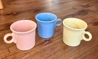 Fiesta Periwinkle Blue Yellow Apricot O Ring Handle Tom and Jerry Coffee Mug ~ 3