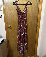 ASTR the Label Women’s XS Floral Boho V-Neck Strappy Dress