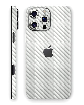 AuraSkins White Carbon Fiber Phone Skin Wrap for iPhone   Precut Vinyl Decal