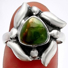 Natural Chrome Chalcedony 925 Sterling Silver Ring s.8 Jewelry R-1125