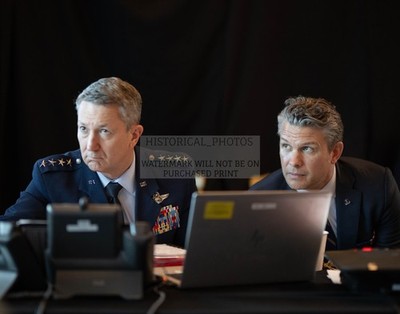 PETE HEGSETH DAN CAINE OPERATION EPIC FURY IRAN BOMBING 2026 11X14 PHOTO