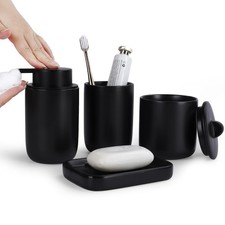 Ceramic Bathroom Sets Complete Bathroom soap Dispenser and Toothbrush Holder ...