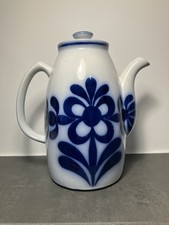 Vintage Gefle Bla Blom Upsala Ekeby Kaffeekanne Sweden