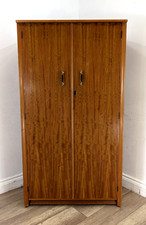 SINGLE WARDROBE Vintage Austinsuite Hanging Rail Shelves Mahogany FREE DELIVERY