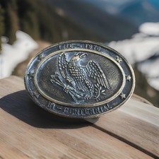VTG USA Belt Buckle Bi-Centennial Metal Eagle Patriotic 1776 1976 Independence
