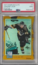 97-98 JAROMIR JAGR 38/100 DONRUSS ELITE BASE STATUS GOLD DIE-CUT #11 PSA 9