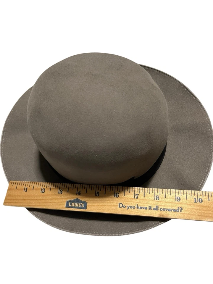 Sombrero Fedora Borsalino Qualità Vintage con Caja Original Italia Fieltro Gris Talla 55 Pequeño Foto 4 de 4