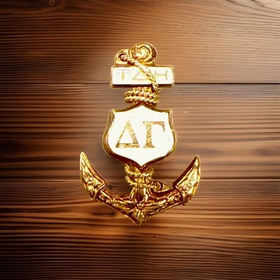 Vintage 10K Solid Gold Delta Gamma Sorority Anchor Badge Pin LGB Balfour 1961