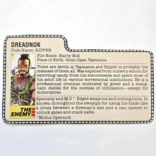 Vintage 1985 Hasbro GI JOE Dreadnok RIPPER File Card ARAH