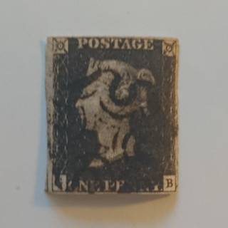 Penny Black stamp 4 Margins Queen Victoria Great Britain stamp