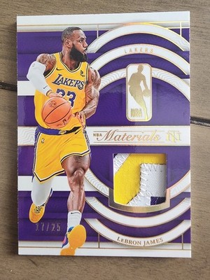 Lebron James 2023-24 National Treasures NBA Materials PRIME Game Used Jersey /25