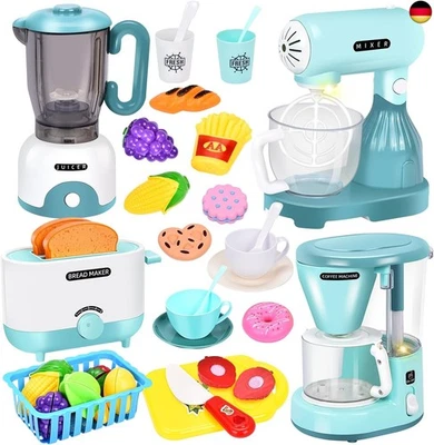 Aragallant Küchengeräte Spielzeug Set, Spielküche Zubehör Geschirr Mit Kaf