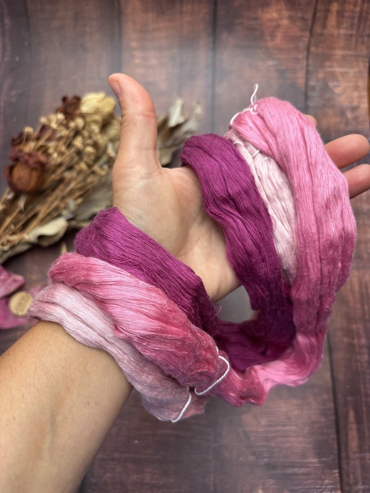 50g 100% Mulberry Luxury Silk Thread Yarn For Weaving PICK YOUR COLOUR - Image 3 of 4