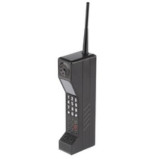 Retro Brick Cell Phone Ornament, 80s 90s Vintage Mobile Black
