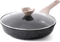 Kordisen Antihaft Bratpfanne Mit Deckel, 28 Cm Granit Beschichtung Pfanne