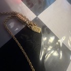 1928 Gold Tone Necklace With Heart Pendant “A” , Flower — photo 3