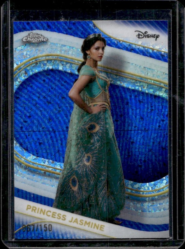 2025 Topps Chrome Disney Princess Jasmine Blue Mini Diamond Refractor #/150